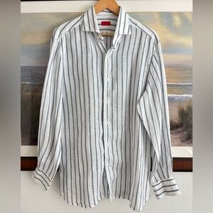 ISAIA Napoli Men's 100% Linen Long Sleeve Button-Up Shirt
Made in Italy